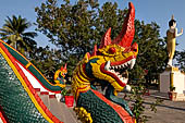 Vientiane, Laos - Pha That Luang, the naga is a significant architectural and sculptural ornament in Buddhist temples. 